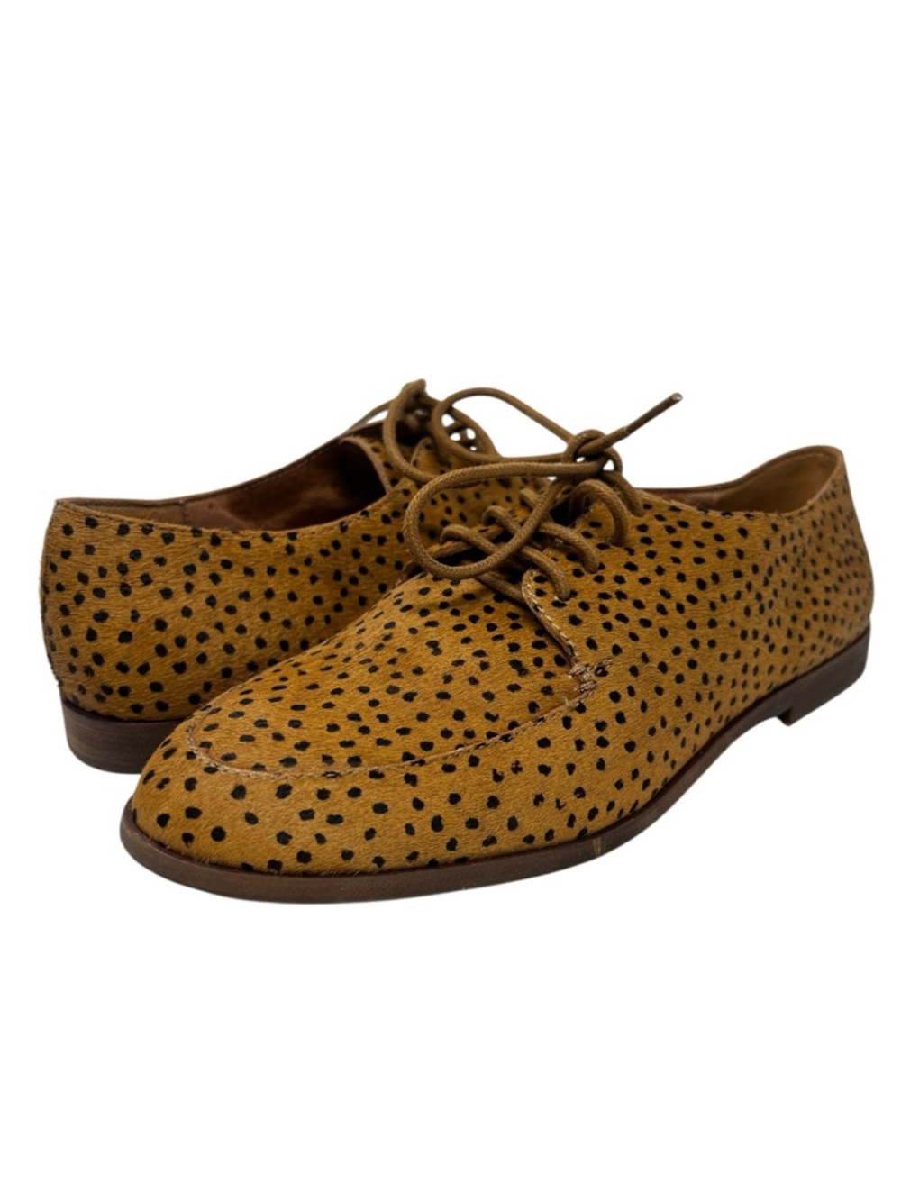 Madewell Mustard Cheetah Print Lace-Up Dress Shoe